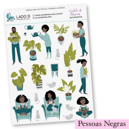 adesivos jardim inverno pessoas negras