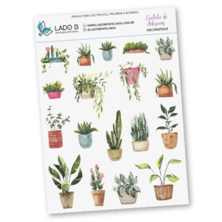 adesivos plantas aquarela