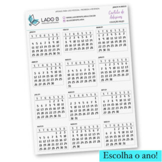 adesivos calendarios