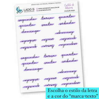 adesivos dias marca-texto