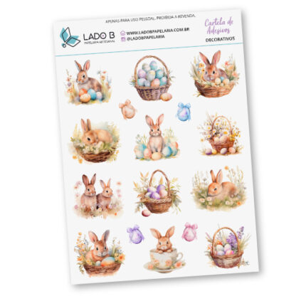 Adesivos - Coelhos de Páscoa (Primavera)