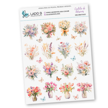 Adesivos - Flores e Borboletas (Primavera)