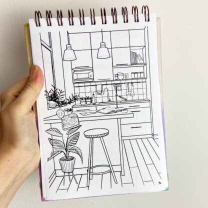 Bloco Livro de Colorir - Cômodos de Casa - Imagem 2